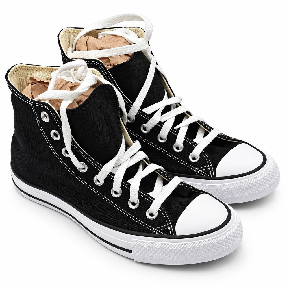 Converse Chuck Taylor All Star Women 9.5 Black High Top Canvas M9160C Shoes - Picture 5 of 6